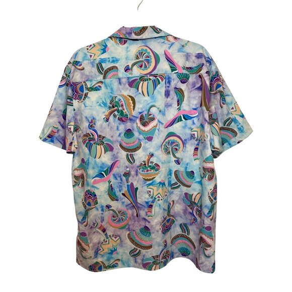 Fresh Print of Bel Air, Psychedelic Mushroom Button Shirt, Size XL - Picture 2 of 13
